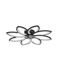 Modern LED ceiling light with floral design and black accents, suitable for living room and diverse interior styles.