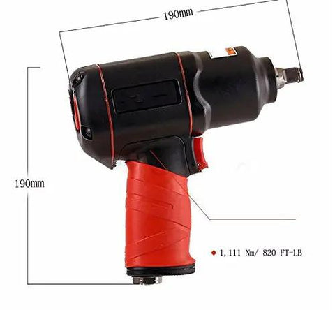 Professional Grade Badass Air Impact Wrench 3/8 Inch Drive 1100 Nm Max Torque 90 Psi Pneumatic Tool Includes Heavy Steel Sleeve And Quick Release Anvil For Real Pro Shop Grinds