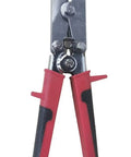 16-142 5-Blade Sheet Metal Crimper For HVAC Installations with ergonomic RedLine handles shown in front view.