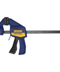 One-Handed Mini Bar Clamp Set 12 Inch Quick Release Non Marring Pads 140 Lb Clamp Force Resin Body With Hardened Steel Bar 2 Pack