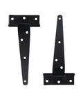 Six Inch T Shape Beefy Rustproof Iron Light Duty Shed Hinge Set For DIY Gates And Doors Durable Black Gate Strap Hinges For Outdoor Use
