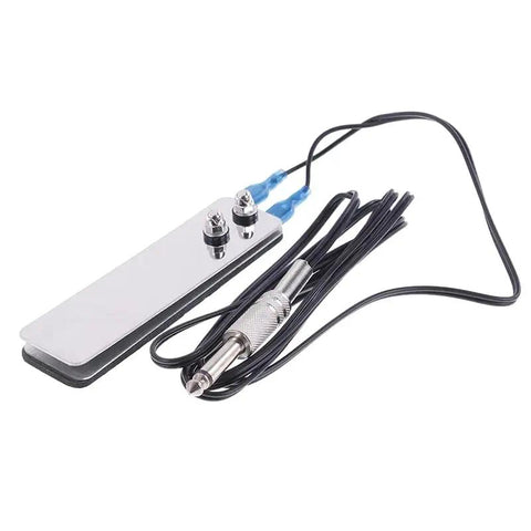 Two Pack Tattoo Foot Pedal Switch With Quarter Inch 6.35mm Plug And Stainless Steel Clip Cord, Long 1.5m Cable, Power Foot Control