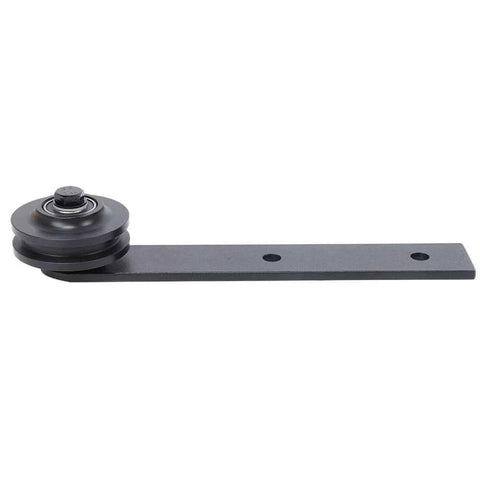 Front view of Carbon Steel Sliding Door Track Rail Pulley Wheel Roller Set 2 Pack For Kitchen Bedroom Wardrobe And Storage Room Doors