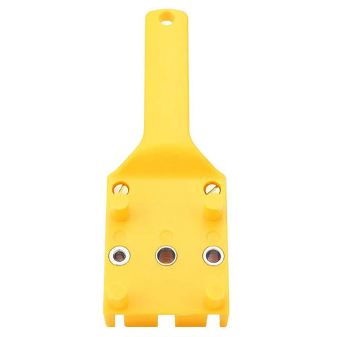 Precision Woodworking Dowel Jig Kit With Rugged Metal Bushings And A Straight Shooter Handle For No Sweat Diy Joinery That Delivers Dead On Accuracy Daily, yellow alignment tool top view.