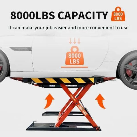 Mid Rise Electric Scissor Lift 110V Featuring Rapid Drop And Dead Simple Controls Designed For Shop Pros And Weekend Mechanics Seeking Foolproof Lifting And Ridiculously Reliable Daily Grind Performance with 8000 lbs capacity lifting a vehicle.