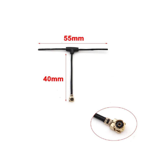 Dual ELRS 2.4GHz Mini T Antenna Pack IPX1 UFL 40mm 70mm Red, Ultra Lightweight 2.6g, 55mm Long, PC Plus ABS Durable Body