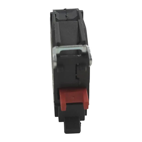 Side view of 10 Pack Silver Alloy Screw Clamp Terminal Blocks Single Contact 1NC For Quick Hookup Panel Wiring Black Finish