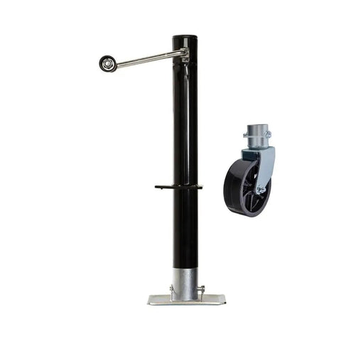Side Wind Beefed Up Trailer Jack Bundle With 5000 Lb Lift Capacity 1200 Lb Caster Mobility Manual Crank A Frame Mount Footpad