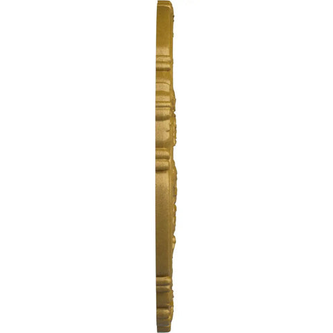 Side view of Pharaohs Gold Hand Painted 26 Inch Ceiling Medallion With Rose Accent For Canopies Up To Four And A Half Inches