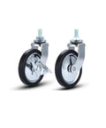 3 Inch Chrome Plated Lead Screw Swivel Caster Wheels Silent Roll Furniture Casters with rubber wheels and brake mechanism.