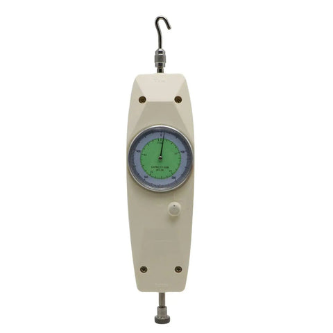Analog Push Pull Force Gauge Portable Dynamometer With Carry Case 200N Max Dual Display In Newtons And Kilograms Peak And Track Modes Pro Grade Handheld Tester NK200N, front view