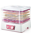 Total Game Changer Five Tier Food Dehydrator Machine For Drying Beef Jerky Fruits And Veggies With 360 Air Flow And Adjustable Heat Control with stacked trays.