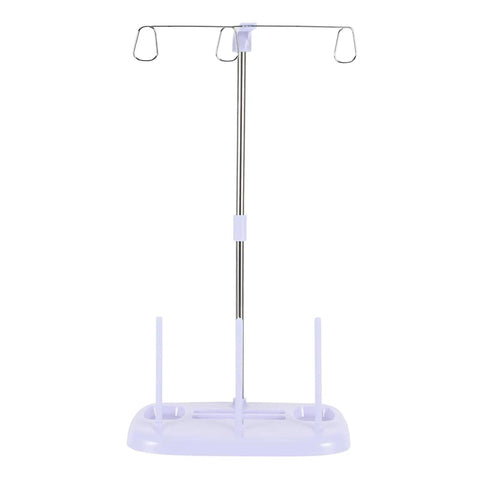 Top Tier 15 Bobbin Thread Stand For Sewing Machines, Purple thread organizer with durable polyethylene base and metal rods.
