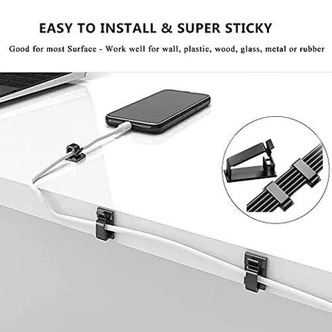 All In One Cable Management Kit For TV Office And Car With 4 Cord Sleeves 10 Pcs Wire Ties 36 Self Adhesive Cord Clips shown.