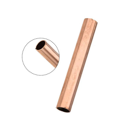 Pro Grade Copper Round Tube 15mm Outer Diameter 2mm Wall Thickness 300mm Length Seamless Metal Pipe Tubing For Plumbing And Welding DIY Projects Heavy Duty Red Copper Durable And Easy To Work With, visible from side and end view