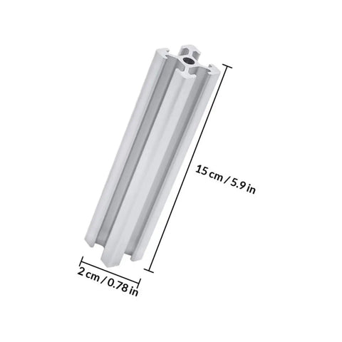 Four Pack Beefy Aluminum T Slot Profile 150mm Rails For DIY CNC, 3D Printer Frames, Workbenches And Industrial Framing Systems, Heavy Duty, Smooth Finish, Durable And Versatile For Quick, Easy Assembly. 150mm aluminum T-slot rail, 2cm wide