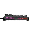 Badass Wired Gaming Keyboard Featuring Rock Solid Aluminum Chassis And Ultra Smooth Mx2A Brown Switches For Next Level Action And Glowing RGB Backlighting In A Certified Renewed Bundle That Truly Slaps For Dedication, showing RGB lighting.