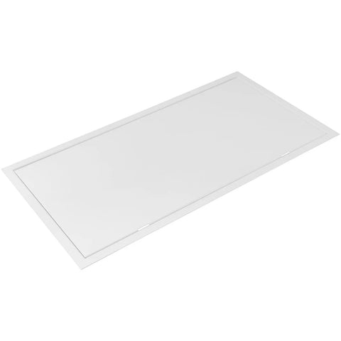 Rock Solid Galvanized Steel Access Panel For Drywall Built Tough As A Tank 10X20 Inch White Wall Hole Cover, side view.