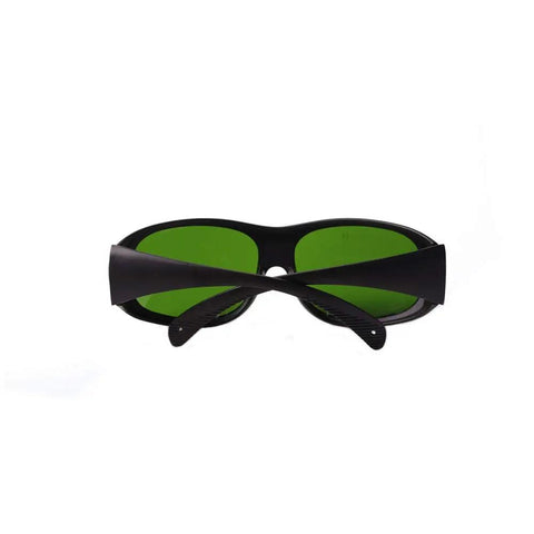 Top Shelf Laser Protective Glasses Safeguard Your Peepers Across The 200 To 1400nm Wavelength with thick black frames.