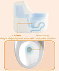 Modern Dual Flush Toilet Featuring Silent Vortex Flushing System And Soft Close Seat In Sleek Gold design with splash proof water seal.