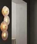 Slick Modern Led Wall Sconce Featuring Copper Details And Lotus Leaf Glass Shade Hardwired Indoor Lighting Fixtures for Living Room Bedroom Home Hallway Vibes with 4 glass shades.