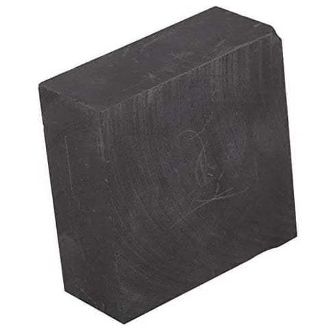 High Purity Graphite Plates For EDM And Electrolysis 4 By 4 Inch Block, side view, durable anti abrasion material, pack of three.