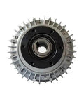 Front view of Rotating Hollow Shaft Magnetic Powder Clutch With Brake System And 24V Tension Controller DTC25 for industrial use.