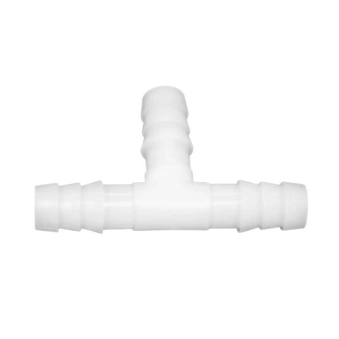 JoyTube 1/2 in ID plastic hose barb tee fitting, white 3-way connector