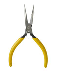Slim Needle Nose Pliers With One Thirty Second Inch Point And Five Inch Length For Deep Reach, Knurled Jaws, Curved Handles, Made In USA