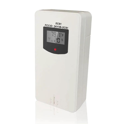 Wireless Outdoor Thermometer Sensor Replacement For SC91, remote sensor with LCD temperature and humidity display