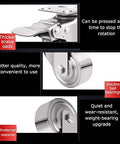 Premium Heavy Duty Stainless Steel Caster Wheels Roll Smooth With Quiet 40mm Casters For Workbench Furniture And Cabinet features thicker brake pads.
