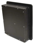 Built Dope Marine Boat Fire Extinguisher Storage Box in matte black, showing ten countersunk holes for secure deck mounting.