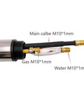 Plasma Cutting Torch 300A Water Cooled FY-XF300H 15m Straight Torch components detail view with gas and water lines
