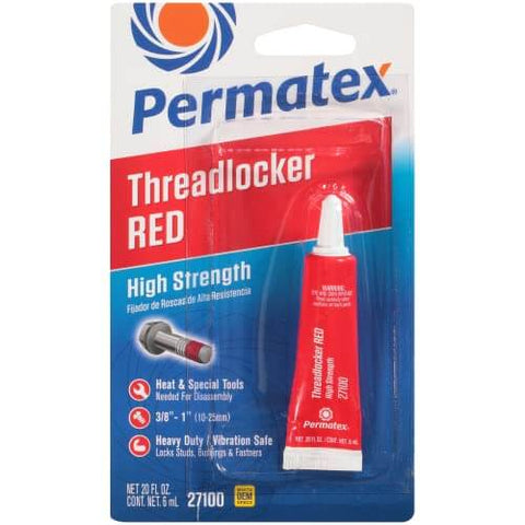 Packaging of Red High Strength Thread Locker.20 Oz Quick Drying Adhesive For Metal Plastic And Composite Fasteners