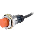 8 Mm Sensing Inductive Proximity Sensor M18 Cylindrical Body With 10 30 VDC 3 Wire Cable PNP Normally Open Output Built For Tough Industrial Automation And Robotic Arms A Solid Workhorse For Conveyors PR Series, orange cap