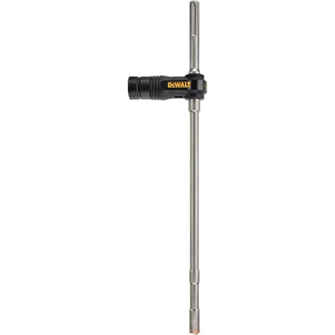 Pro Grade SDS Max Hollow Drill Bit 7 by 8 Inch with dust shroud, ideal for faster drilling and efficient dust removal, shown vertically.