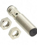 Beefy 12 mm Proximity Sensor, Brass Cylindrical, E2B Series, M12 Connector, with nuts, Metric Thread, Normally Open PNP Output