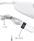 Slick Soft Close Heated Toilet Seat Featuring A Bright Digital Display And Precise Temperature Control For Ultimate Bath Chill And Frugal Energy Savings All Day Long, showcasing temperature control unit and cord.