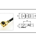 Omnidirectional 2Point4G WiFi Drone Antenna Set Copper Tube Receiver With 3Dbi Gain IPEX1 Interface Gold Plated Head diagram