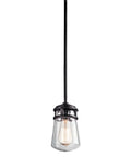 Pendant Light With Clear Seeded Glass In Architectural Bronze Finish, One Light, Nine And A Half Inch Diameter, Transitional Nautical Style