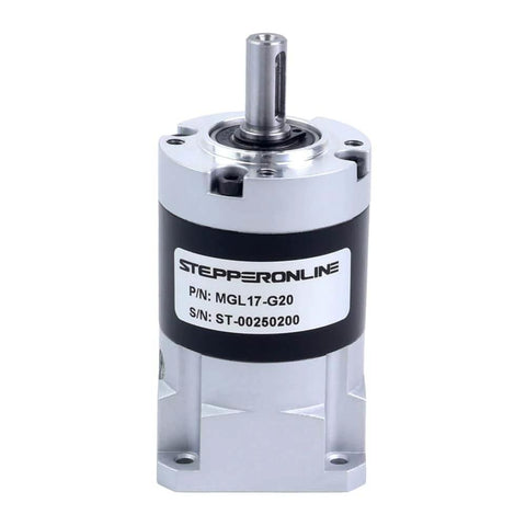 MGL Series Planetary Gearbox For Nema 17 Stepper Motors 20 To 1 Gear Ratio Low Backlash 5mm Shaft Metal Construction