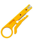 MVNOIRE Multifunctional Wire Stripper Crimping Tool Portable Electric Punch Down Kit For Utp Stp Cat5e Cat6 Data Cable And Ethernet Connector Easy Safe Use Heavy Duty Compact Design For Pros, yellow wire stripper with cutting edges.