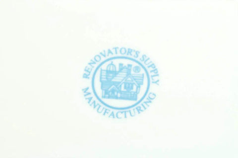 Logo of Renovator's Supply Manufacturing on bottom of Castle 16.5 Inch Square White Vitreous China Vessel Sink For Countertop With Overflow