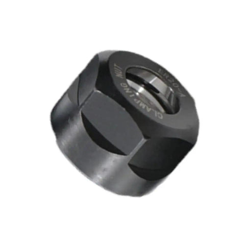 Precision ER 20A Thread Collet Clamping Hex Nut Made From Hardened Alloy Steel, angled view for tool maintenance and repair.