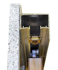 Top view of 1 Door Wall Mount Sliding Barn Door Hardware Kit with nylon hanger, aluminum rail and wall mount installation