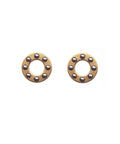 Pocket Folding Knife Pivot Pin Flat Washers 4.3mm Replacement Gasket Set With Brass Spacer And Stainless Steel Ball Beads 1.1mm Thick Gasket 1.588mm Ball Diameter For Smooth Snappy EDC Action, two-piece