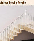 28 Pc Clear Acrylic Safety Rails For Outdoor Steps And Decks, Weatherproof Stair Balusters With A No Sweat Install, Straightup Durable Guards That Really Kick Up Your Patio Vibe on a staircase.