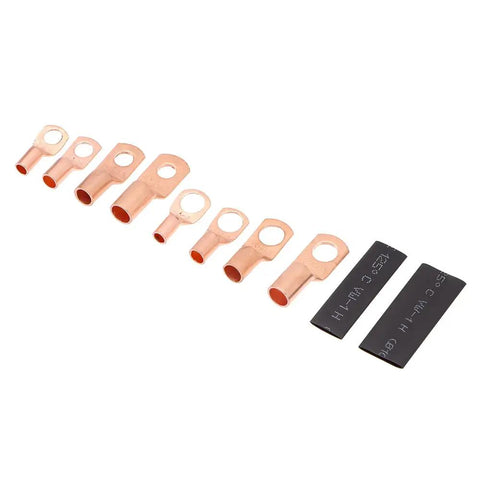 Massive 260 Piece Heat Shrink Tube Kit With Copper Ring Terminals And AWG Wire Connectors Electric Crimp Assortment For Pro DIY Fixes copper ring terminals and heat shrink tubes