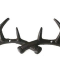 Straight Outta The Woods Dead Ringer Heavy Duty Cast Iron Deer Antler Wall Mount Coat Hooks with screws for easy installation.