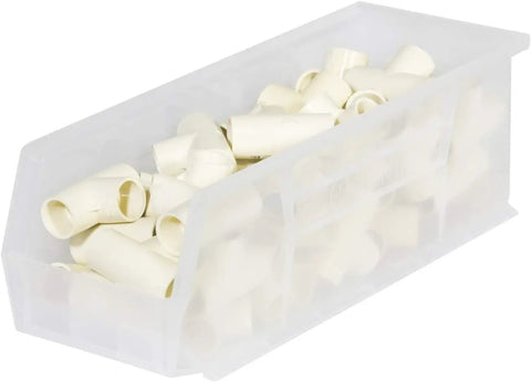 Stackable Clear Plastic Storage Bins For Garage And Pantry, Space Saving Organizer For Crafts, Toys, Snacks, And Tools, Heavy Duty